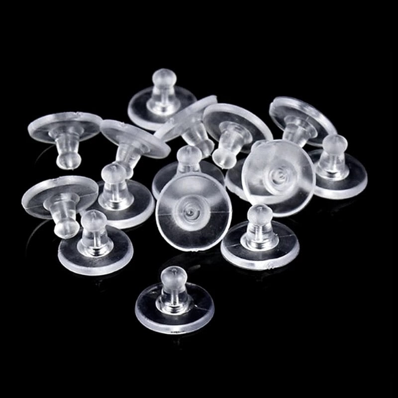 Silver-Toned Earring Backs With Rubber Grip – I Like Big Buttons!